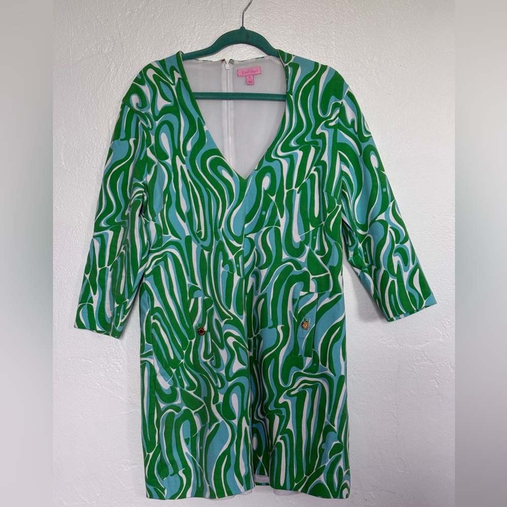 Lilly Pulitzer Green and White Dress